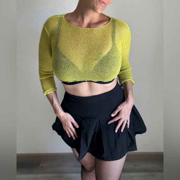 Black Pleated Mini Skirt Cotton Spandex Large Streetwear Goth Punk - Picture 1 of 12